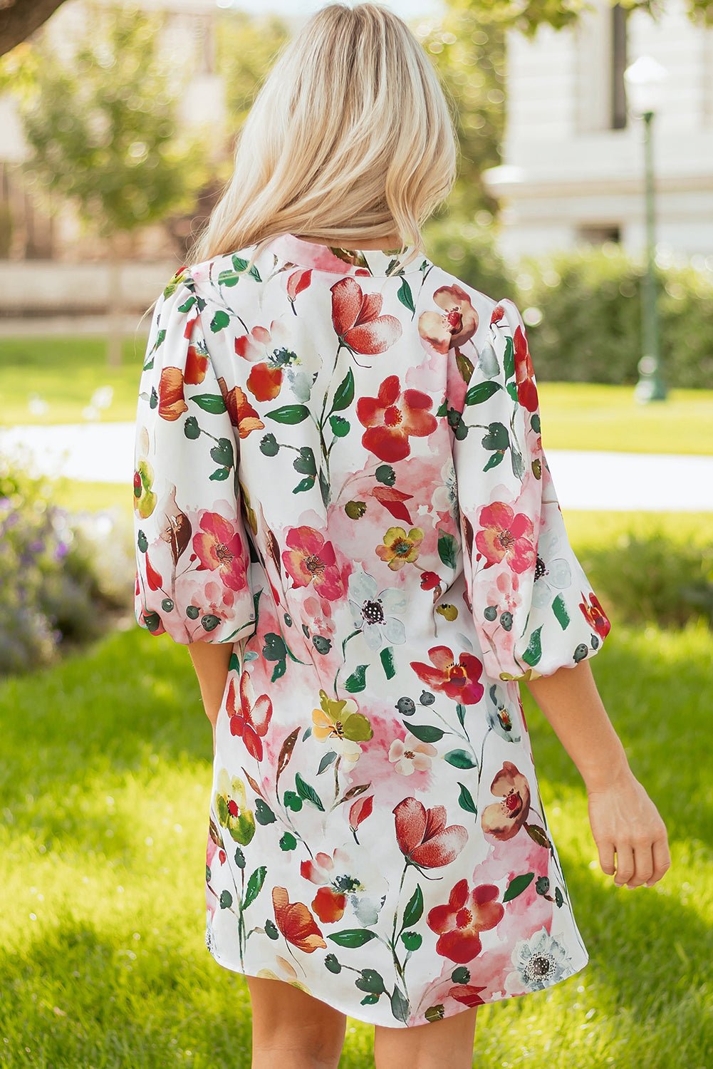 Aliya Half Sleeve Shift Dress - Hello Beautiful BoutiqueFloral DressesThreaded Pear