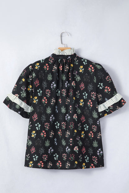 Aliya Short Sleeve Floral Shirt - Hello Beautiful BoutiqueBlouses & ShirtsThreaded Pear