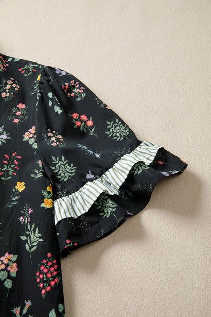 Aliya Short Sleeve Floral Shirt - Hello Beautiful BoutiqueBlouses & ShirtsThreaded Pear