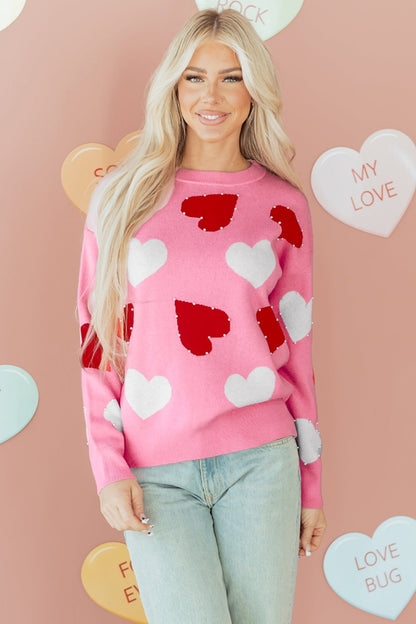 Aliyah Pattern Valentines Day Sweater - Hello Beautiful BoutiqueSweatersThreaded Pear