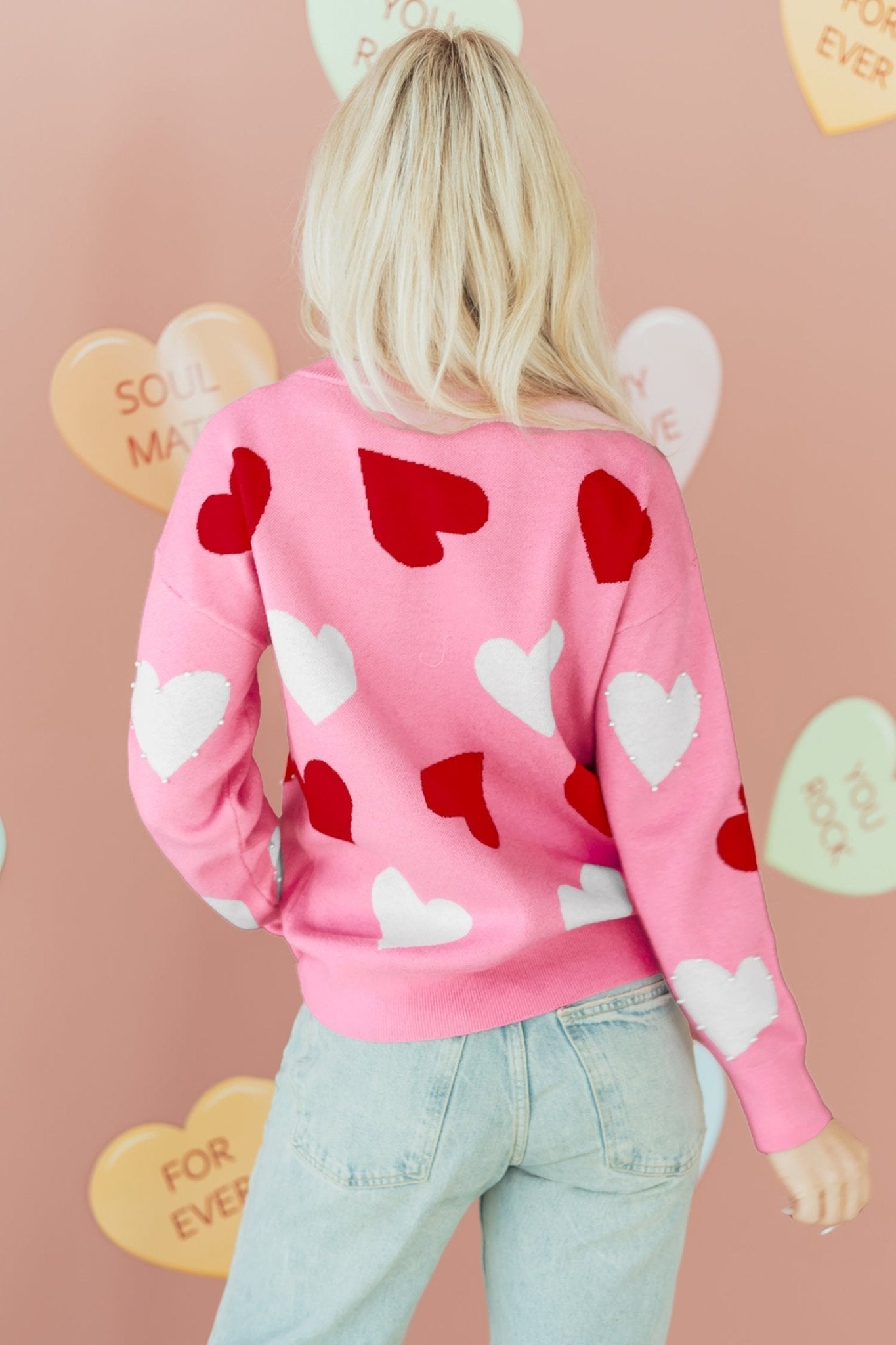 Aliyah Pattern Valentines Day Sweater - Hello Beautiful BoutiqueSweatersThreaded Pear