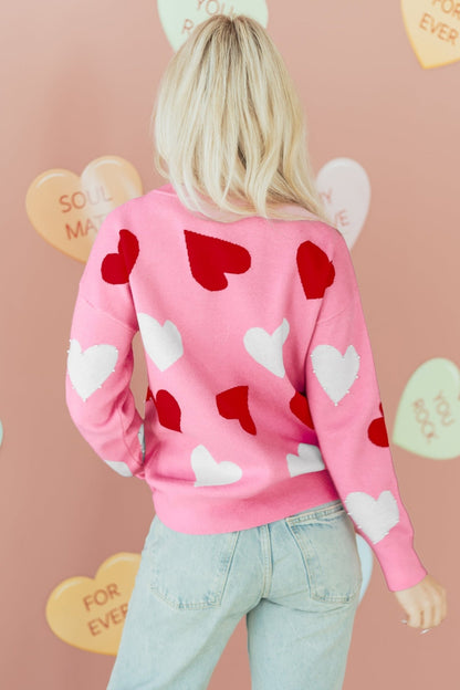 Aliyah Pattern Valentines Day Sweater - Hello Beautiful BoutiqueSweatersThreaded Pear