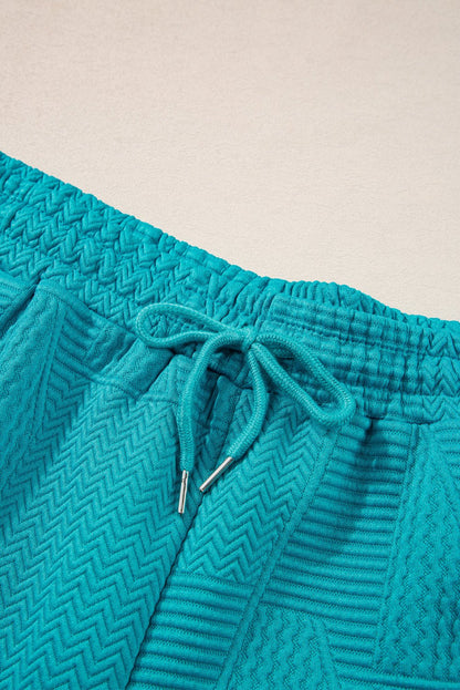Allie Textured Ruffle Lounge Set - Hello Beautiful BoutiqueShort SetsThreaded Pear
