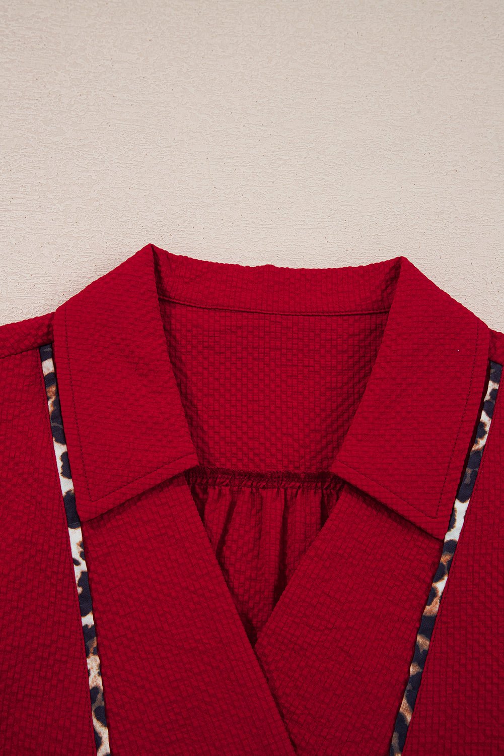 Alma Contrasted Trim Textured Blouse - Hello Beautiful BoutiqueBlouses & ShirtsThreaded Pear