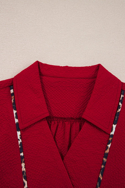 Alma Contrasted Trim Textured Blouse - Hello Beautiful BoutiqueBlouses & ShirtsThreaded Pear