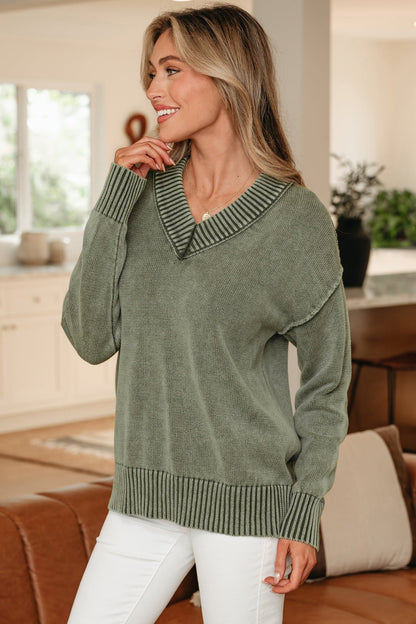 Alma Drop Shoulder Loose Sweater - Hello Beautiful BoutiqueSweatersThreaded Pear