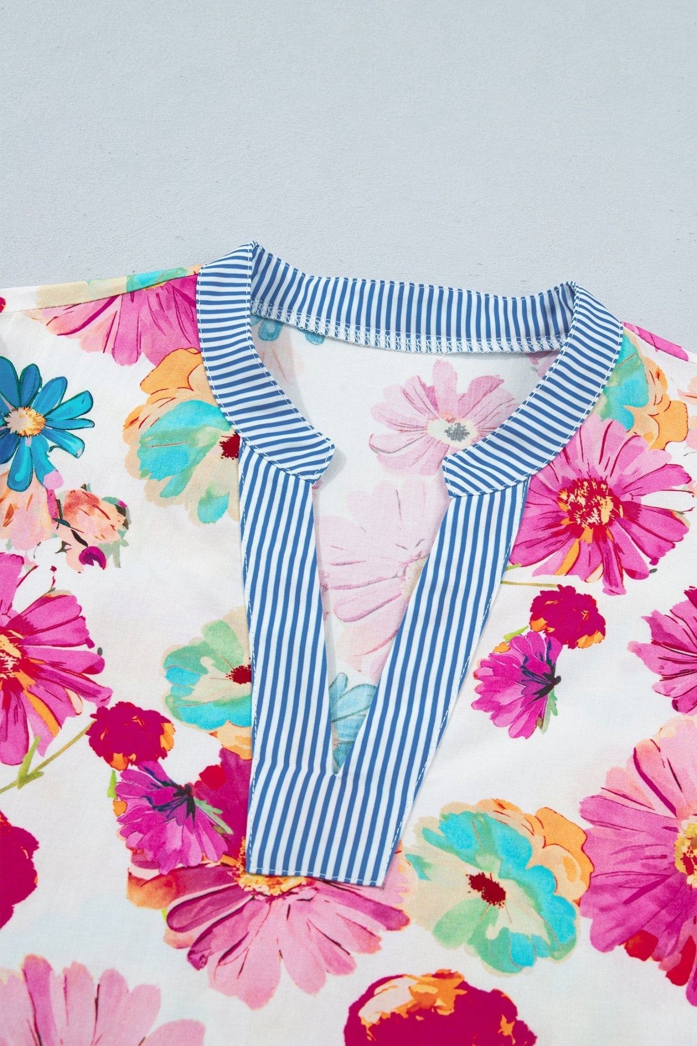 Alma Sleeve Striped Trim Blouse - Hello Beautiful BoutiqueBlouses & ShirtsThreaded Pear