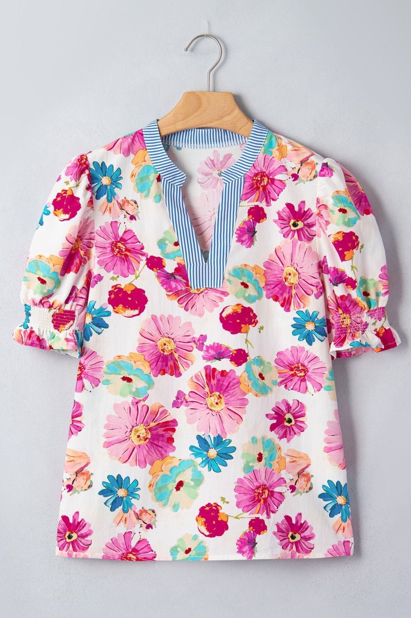 Alma Sleeve Striped Trim Blouse - Hello Beautiful BoutiqueBlouses & ShirtsThreaded Pear