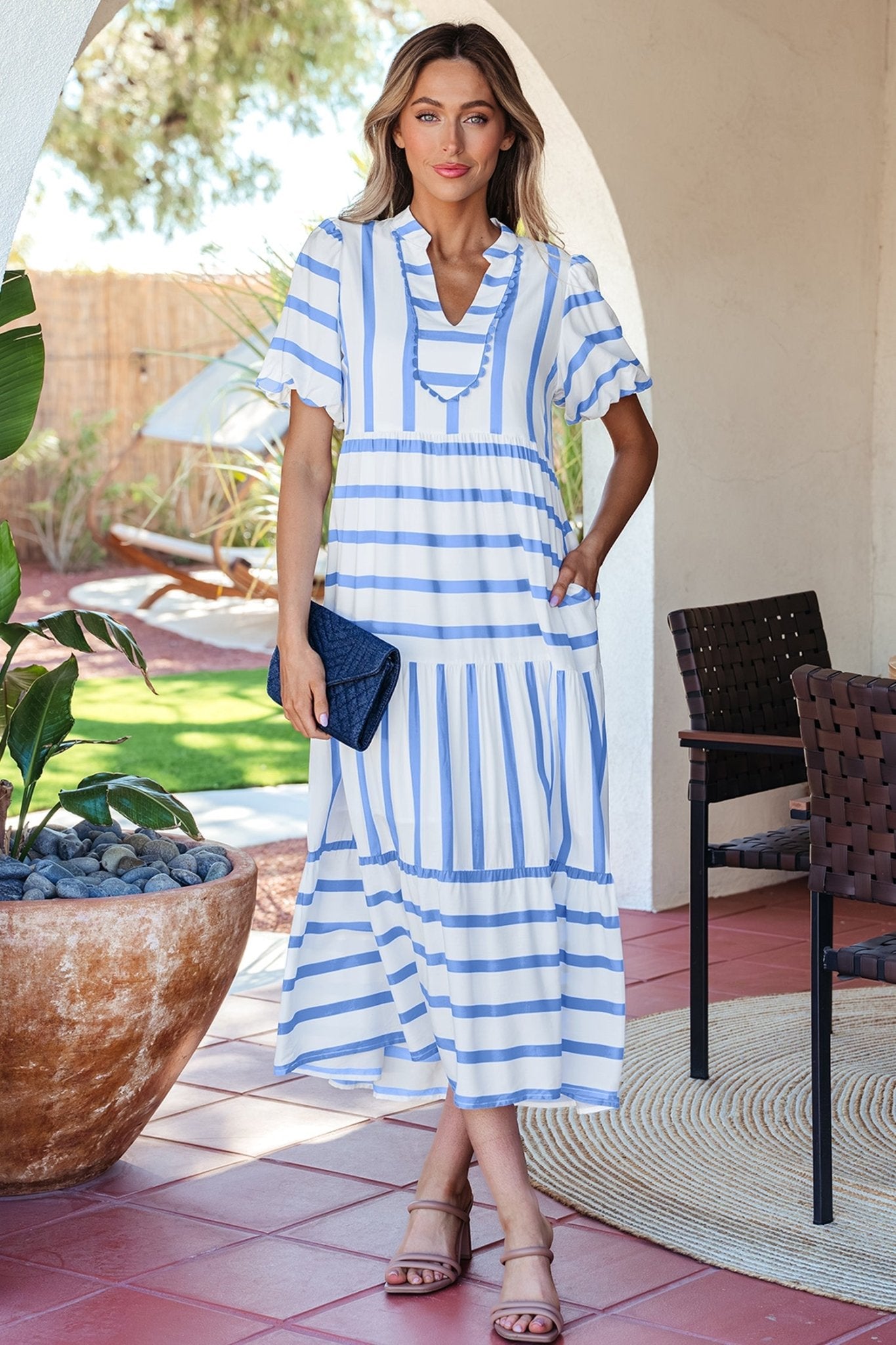 Alora Half Sleeve Vacation Dress - Hello Beautiful BoutiqueMidi DressesThreaded Pear