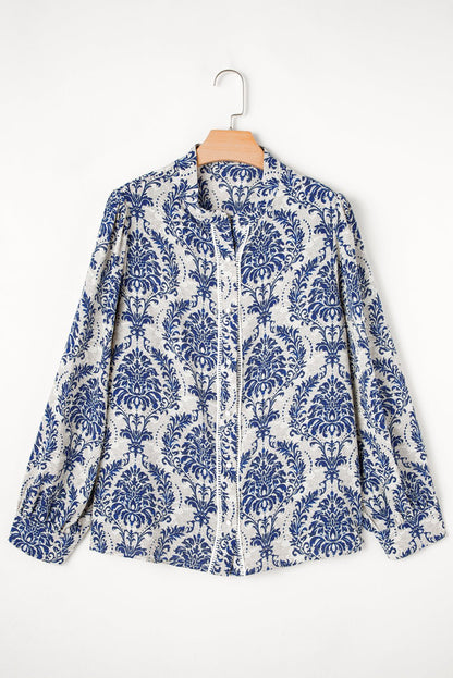 Alora Pattern Print Notch PLUS Shirt - Hello Beautiful Boutique20% OFFThreaded Pear