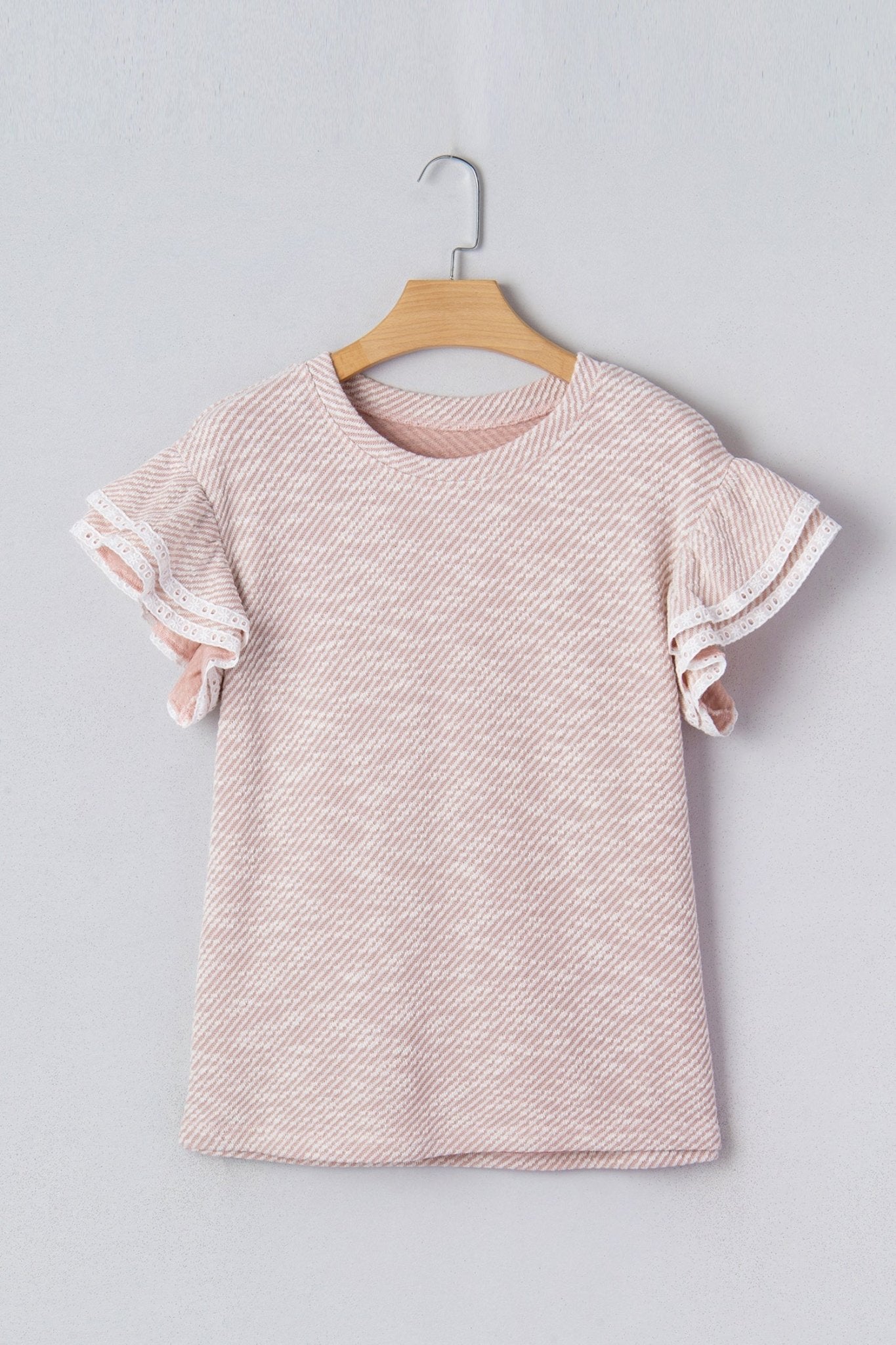 Amanda Ruffled Short Sleeve Blouse - Hello Beautiful BoutiqueBlouses & ShirtsThreaded Pear