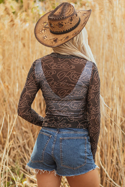 Amanda Sleeve Mesh top Long Sleeve Top - Hello Beautiful BoutiqueLong Sleeve TopsThreaded Pear