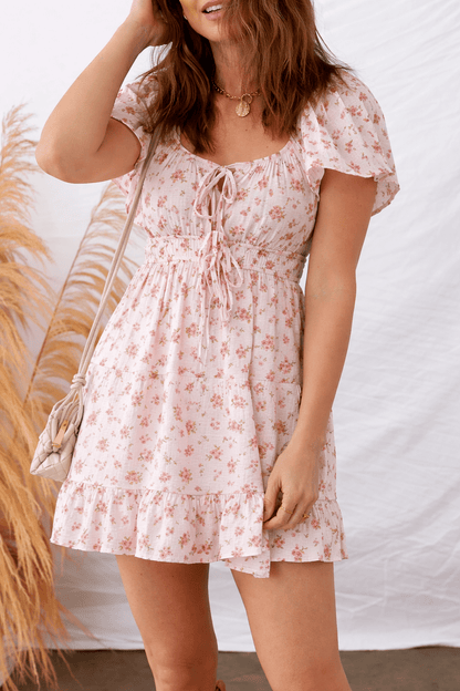 Amari Ruffled Floral Mini Dress - Hello Beautiful BoutiqueFloral DressesThreaded Pear