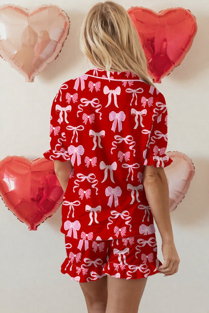 Amayah Ruffled Short Sleeve Shirt - Hello Beautiful BoutiqueSleepwearThreaded Pear