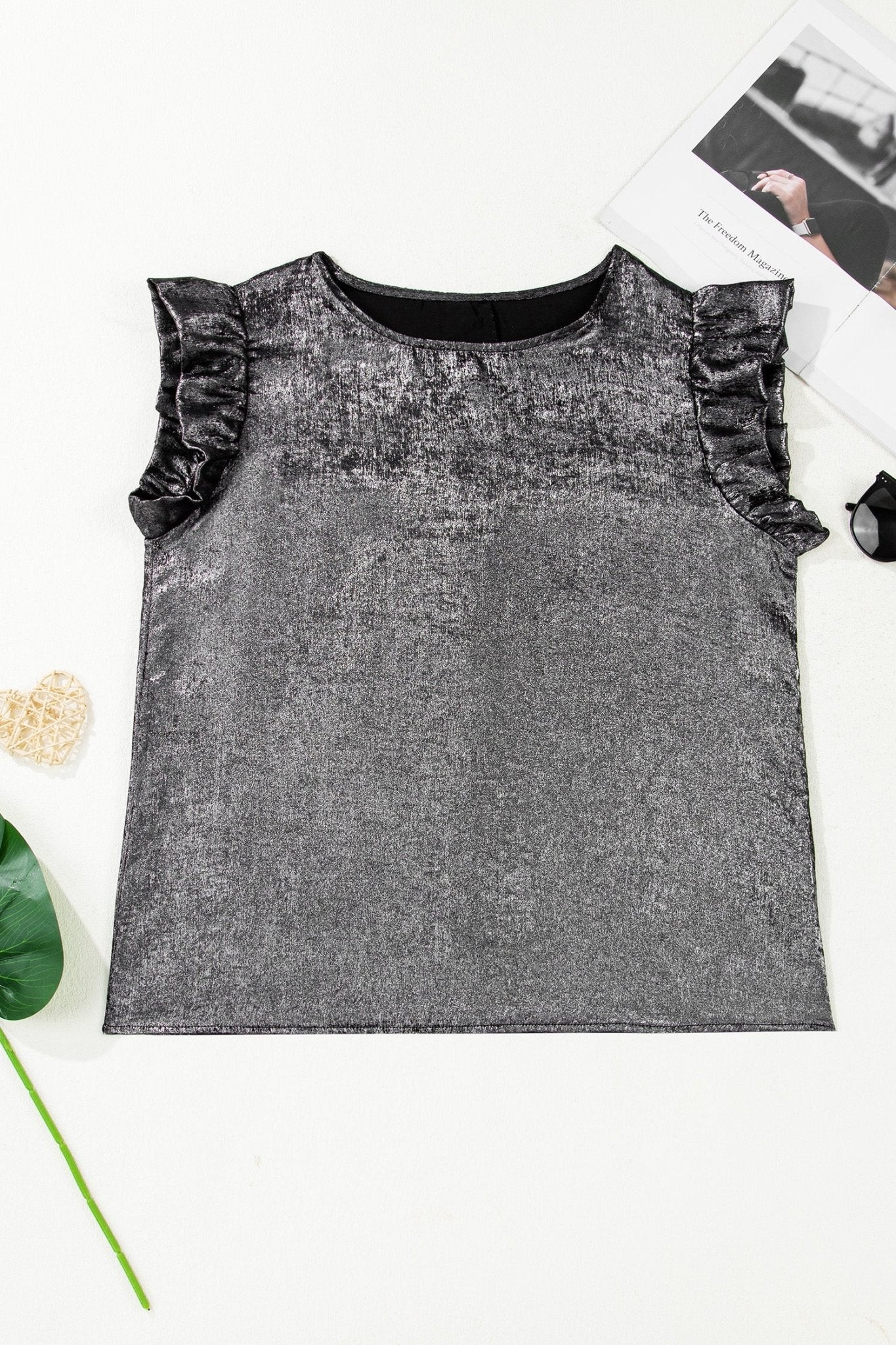 Amelia Ruffle Trim Sleeveless Top - Hello Beautiful BoutiqueTank TopsThreaded Pear