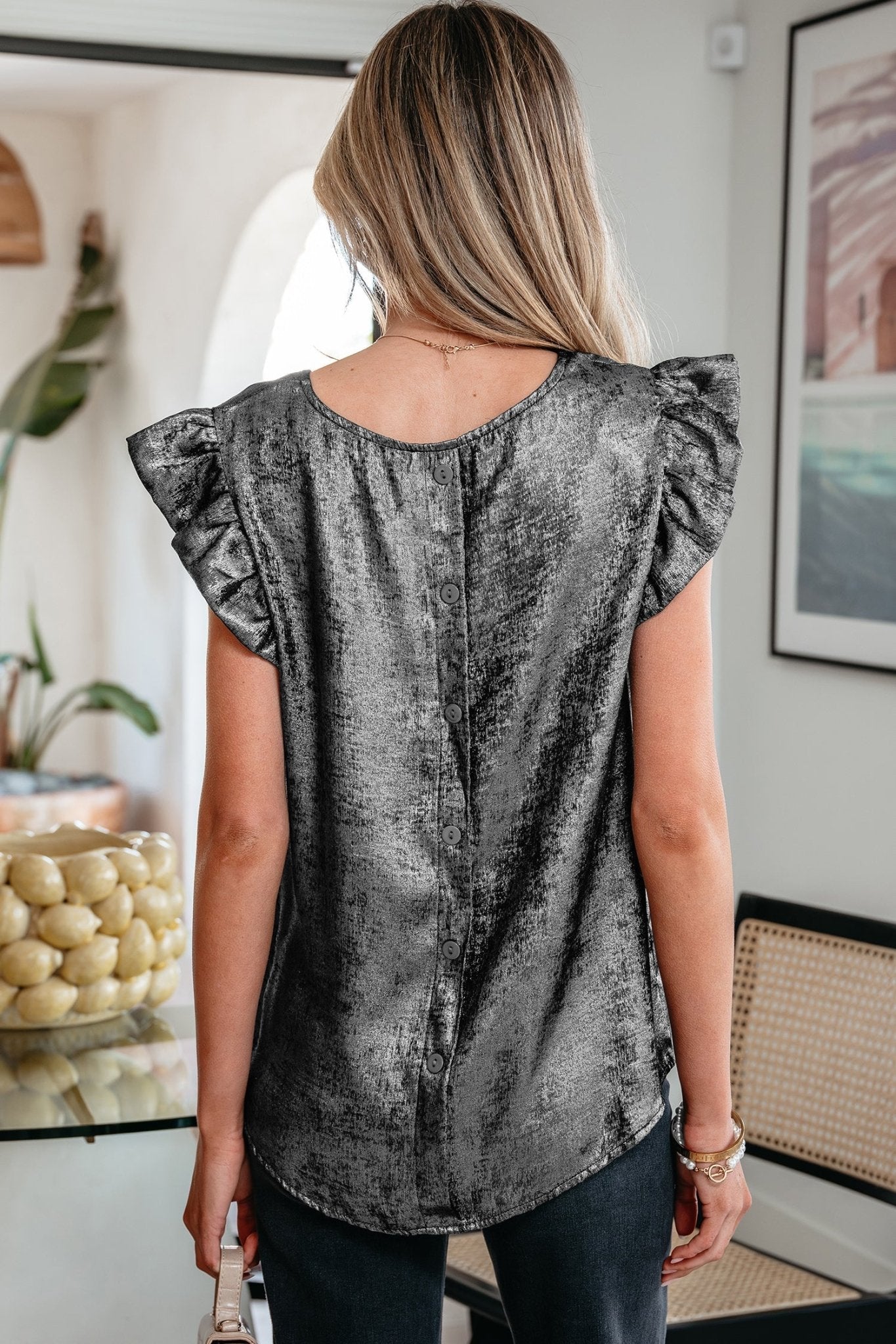 Amelia Ruffle Trim Sleeveless Top - Hello Beautiful BoutiqueTank TopsThreaded Pear