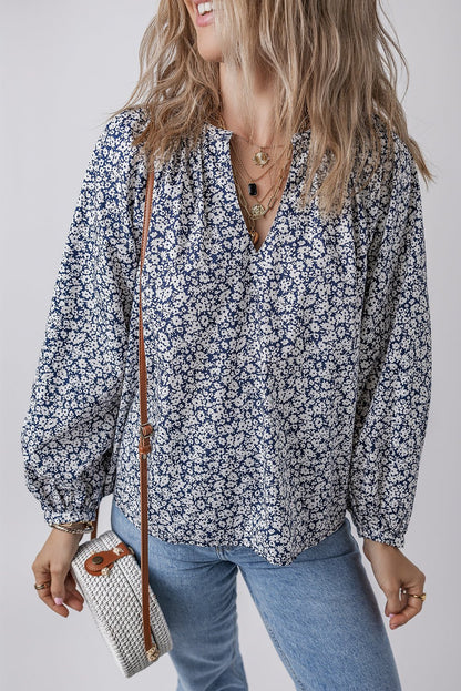 Amelie Notched Puff Sleeve Blouse - Hello Beautiful BoutiqueBlouses & ShirtsThreaded Pear