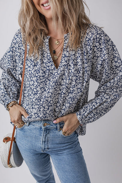 Amelie Notched Puff Sleeve Blouse - Hello Beautiful BoutiqueBlouses & ShirtsThreaded Pear