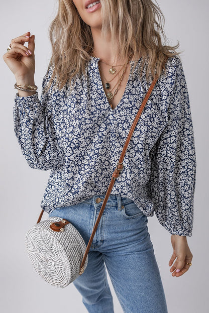 Amelie Notched Puff Sleeve Blouse - Hello Beautiful BoutiqueBlouses & ShirtsThreaded Pear