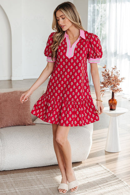 Amina Bubble Sleeve Mini Dress - Hello Beautiful BoutiqueFloral DressesThreaded Pear