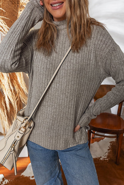 Amira High Knitted Pullover Top - Hello Beautiful BoutiqueLong Sleeve TopsThreaded Pear