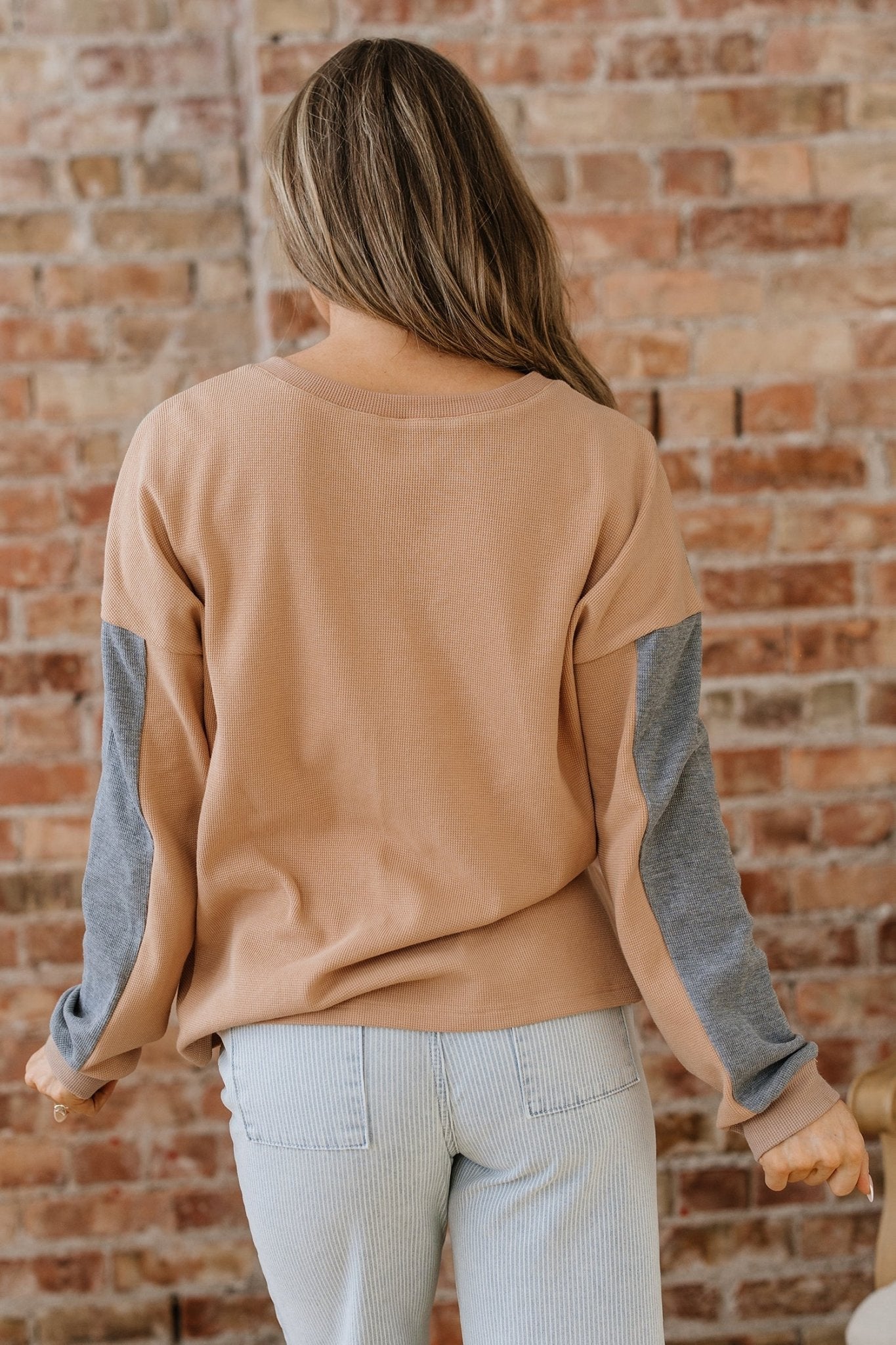 Amirah Drop Shoulder Henley Top - Hello Beautiful BoutiqueLong Sleeve TopsThreaded Pear