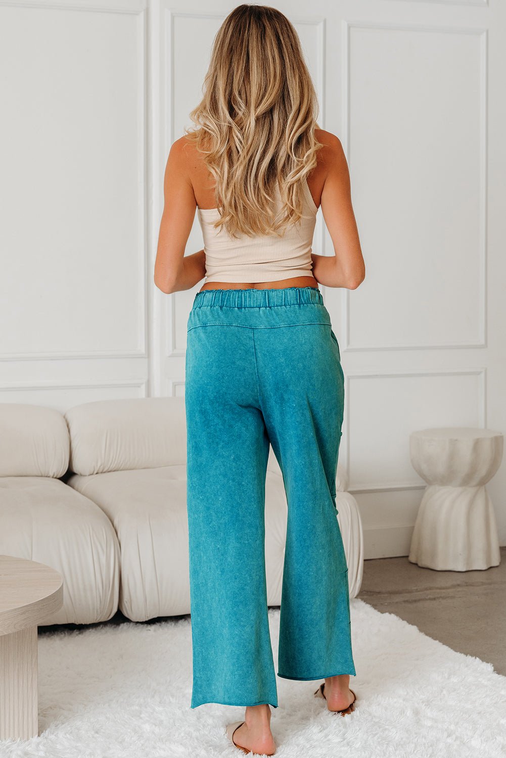 Amirah Raw Hem Patched Pants - Hello Beautiful BoutiquePants & CulotteThreaded Pear