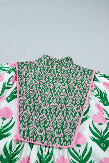 Amiri Sleeve Contrast Bordered Blouse - Hello Beautiful BoutiqueBlouses & ShirtsThreaded Pear