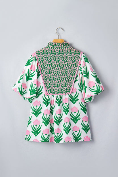 Amiri Sleeve Contrast Bordered Blouse - Hello Beautiful BoutiqueBlouses & ShirtsThreaded Pear