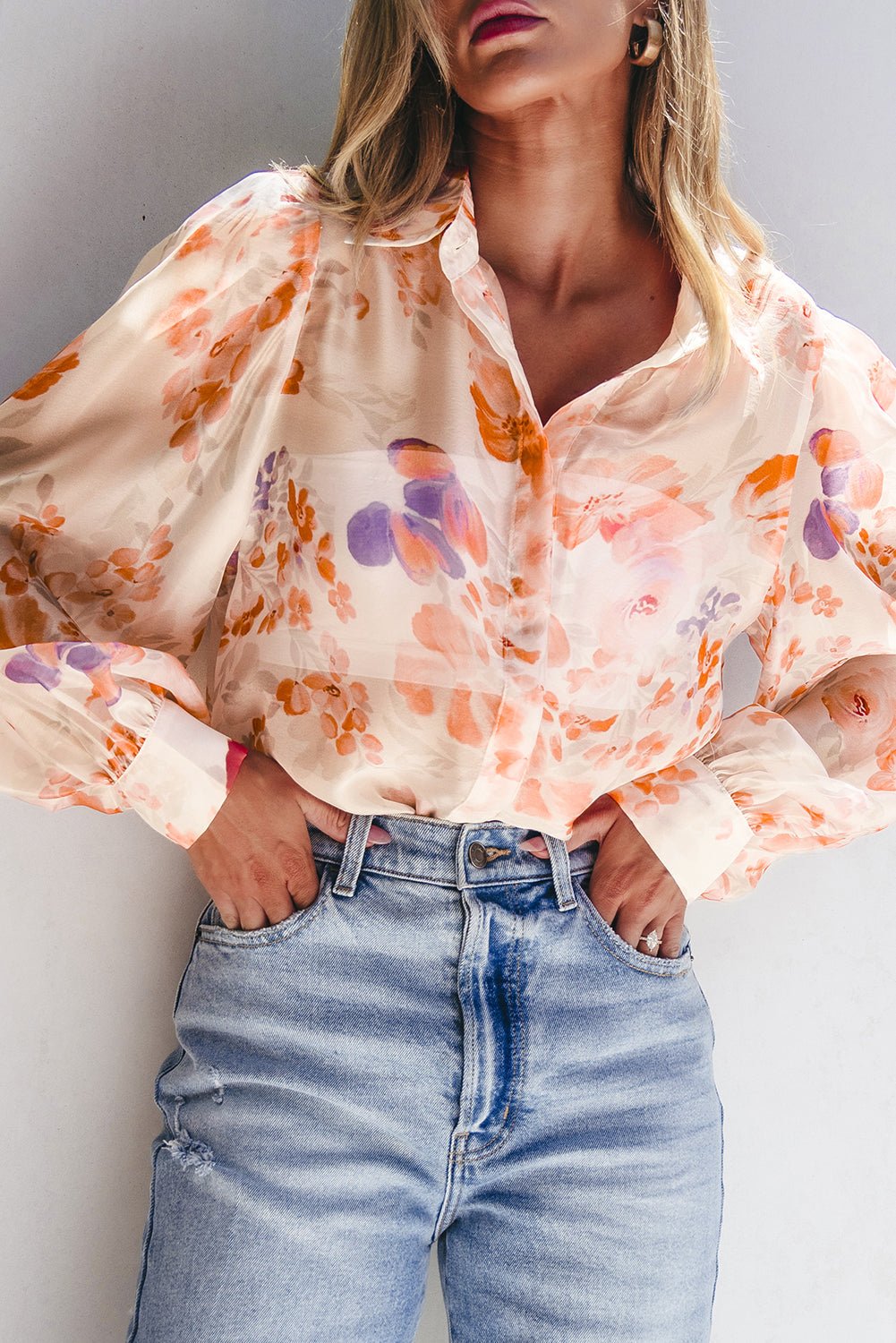 Amiyah Balloon Sleeve Loose Shirt - Hello Beautiful BoutiqueBlouses & ShirtsThreaded Pear