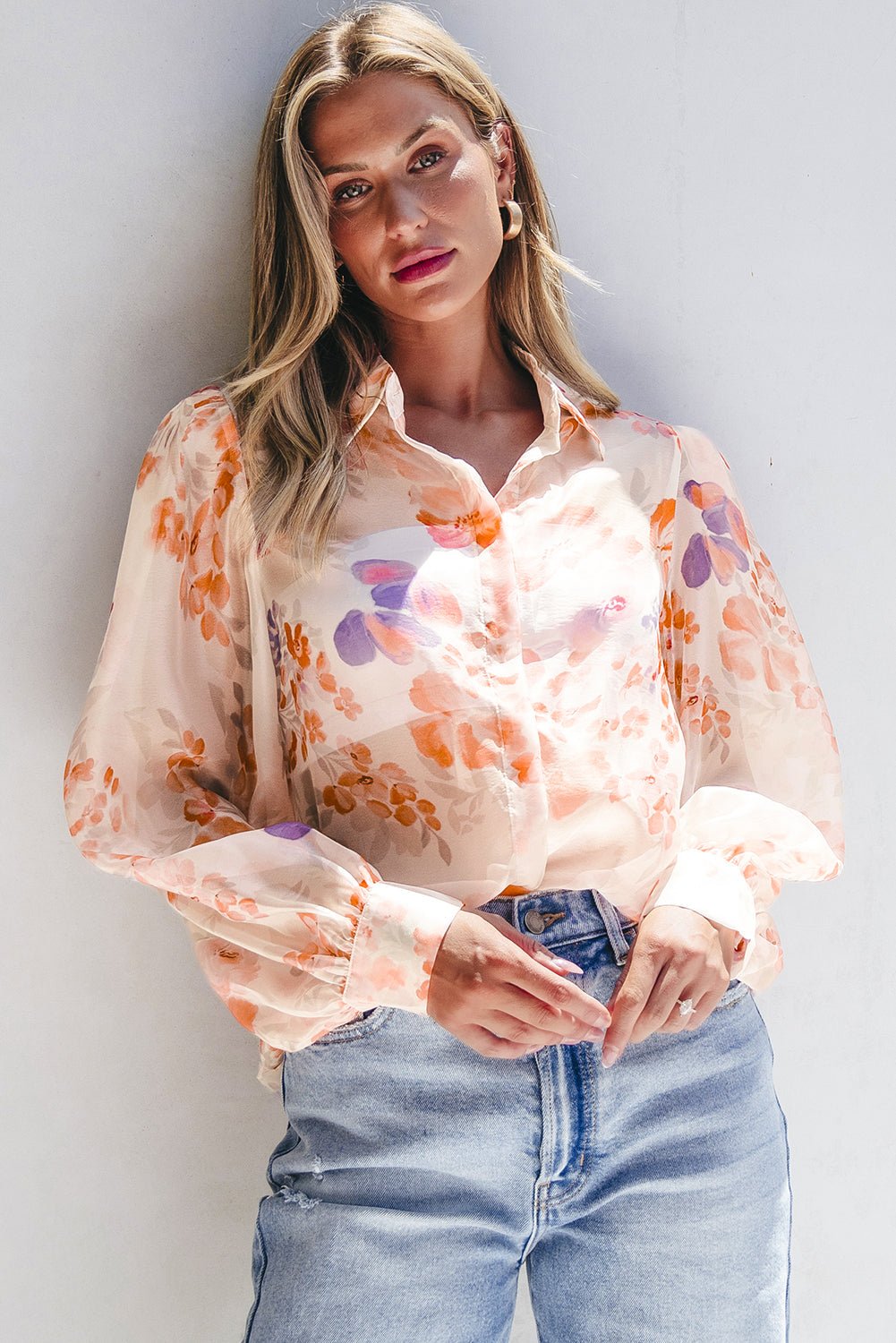 Amiyah Balloon Sleeve Loose Shirt - Hello Beautiful BoutiqueBlouses & ShirtsThreaded Pear