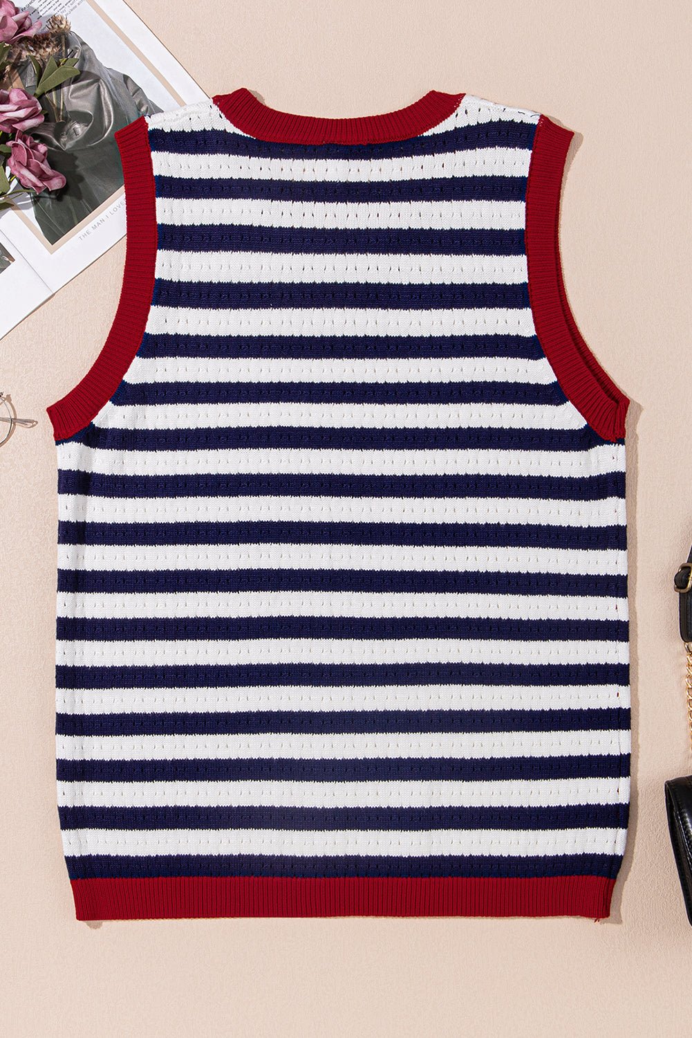 Amora Contrast Trim Sleeveless Sweater - Hello Beautiful BoutiqueSweater VestsThreaded Pear