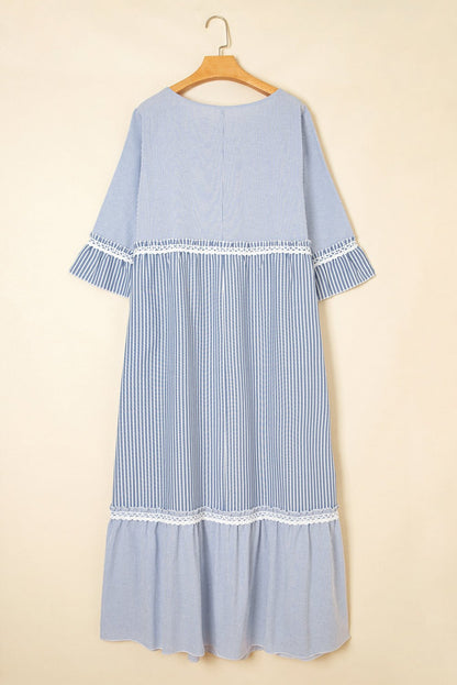 Amy Patchwork Shift Long PLUS Dress - Hello Beautiful BoutiquePlus Size Maxi DressesThreaded Pear