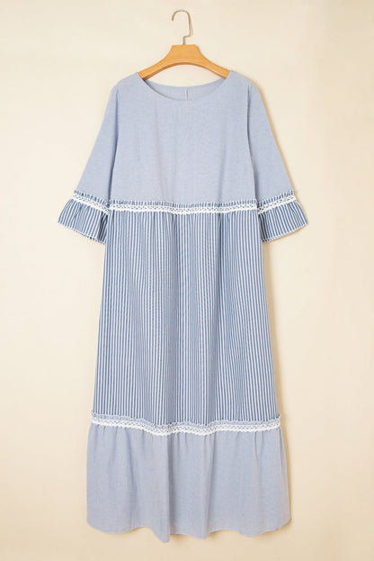 Amy Patchwork Shift Long PLUS Dress - Hello Beautiful BoutiquePlus Size Maxi DressesThreaded Pear