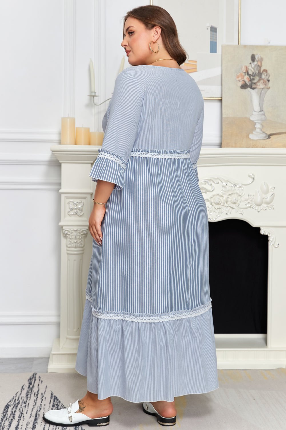 Amy Patchwork Shift Long PLUS Dress - Hello Beautiful BoutiquePlus Size Maxi DressesThreaded Pear