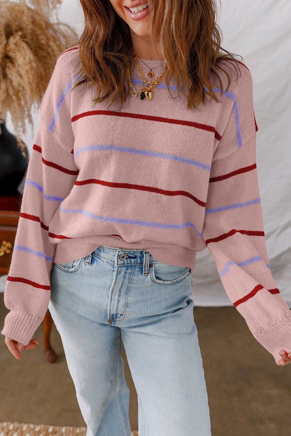 Amyra Edge Drop Shoulder Sweater - Hello Beautiful BoutiqueSweatersThreaded Pear