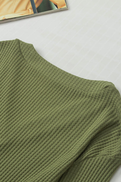 Anahi Textured Knit Cuffs Long Sleeve Top - Hello Beautiful BoutiqueLong Sleeve TopsThreaded Pear