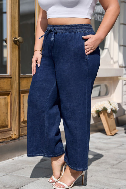 Analeia Wide Leg Casual PLUS Jeans - Hello Beautiful Boutique15% OFFThreaded Pear