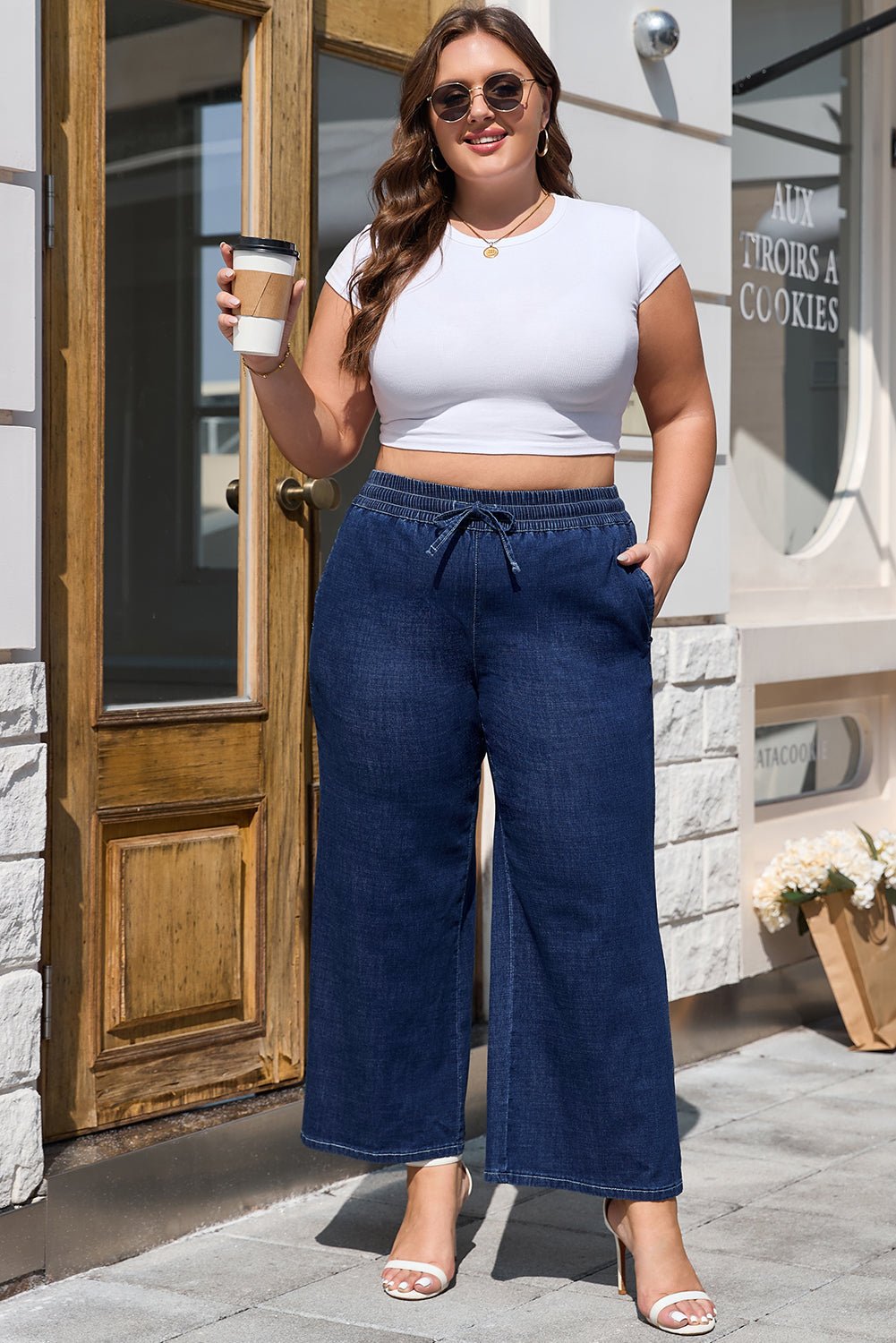 Analeia Wide Leg Casual PLUS Jeans - Hello Beautiful Boutique15% OFFThreaded Pear