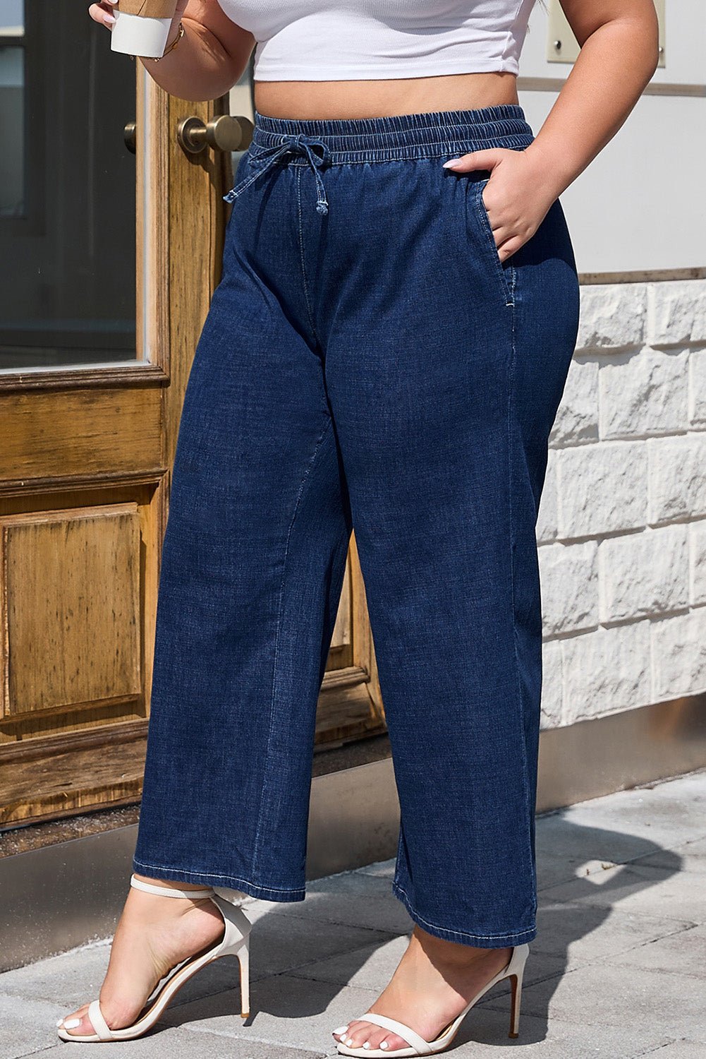 Analeia Wide Leg Casual PLUS Jeans - Hello Beautiful Boutique15% OFFThreaded Pear