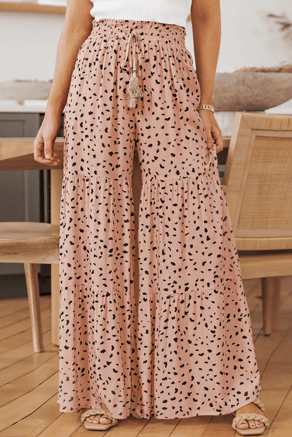 Analia Leg Dalmatian Palazzo Pants - Hello Beautiful BoutiquePants & CulotteThreaded Pear