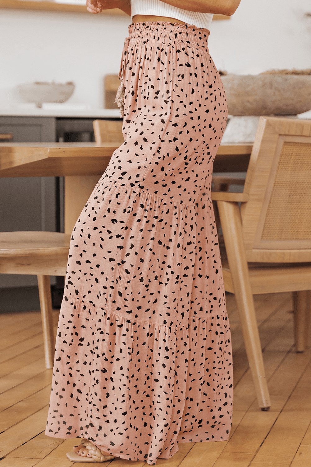 Analia Leg Dalmatian Palazzo Pants - Hello Beautiful BoutiquePants & CulotteThreaded Pear