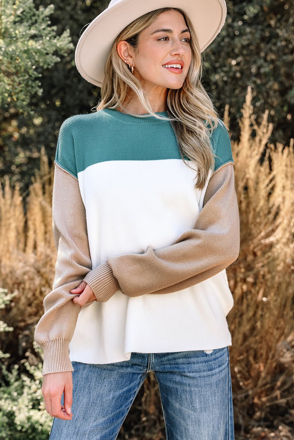 Anava Ribbed Knit Baggy Sweater - Hello Beautiful BoutiqueSweatersThreaded Pear