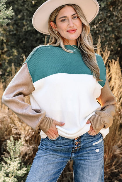 Anava Ribbed Knit Baggy Sweater - Hello Beautiful BoutiqueSweatersThreaded Pear