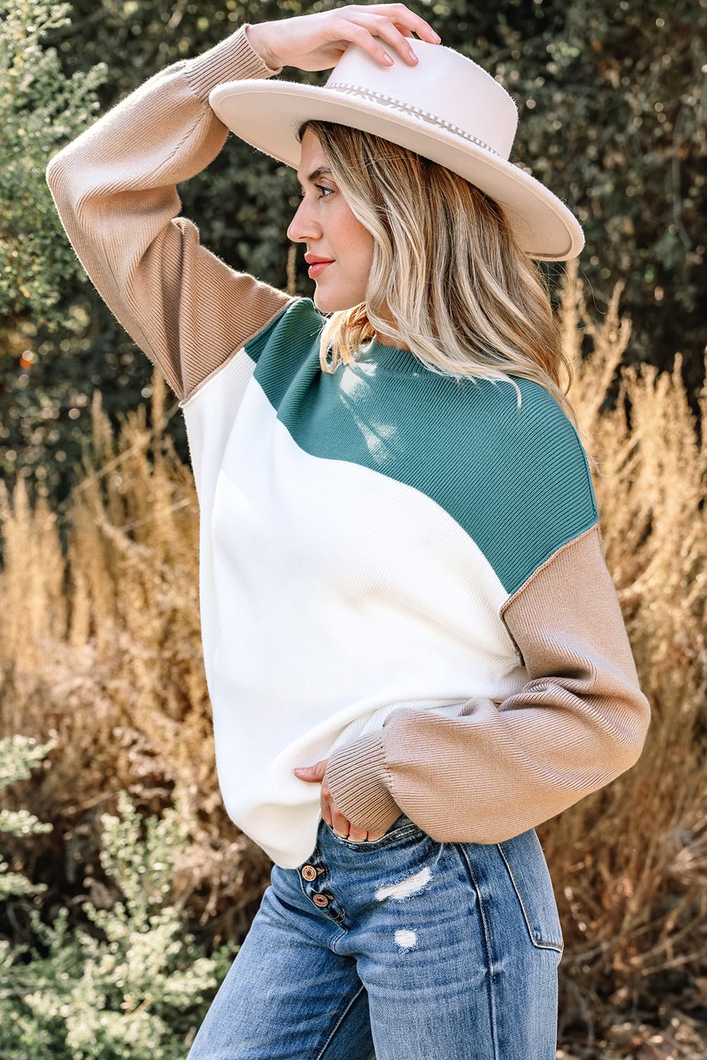 Anava Ribbed Knit Baggy Sweater - Hello Beautiful BoutiqueSweatersThreaded Pear