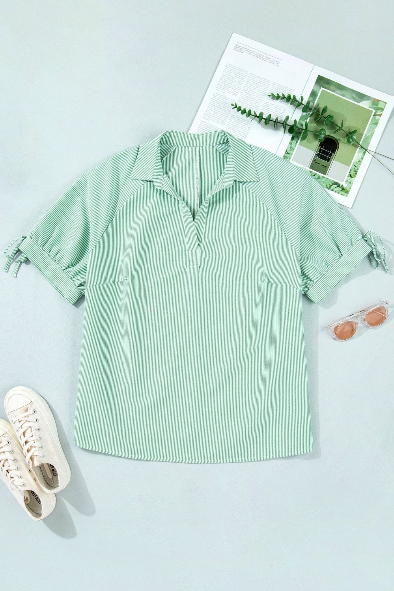 Anaya Collar Short Sleeve PLUS Blouse - Hello Beautiful BoutiquePlus Size Blouses & ShirtsThreaded Pear