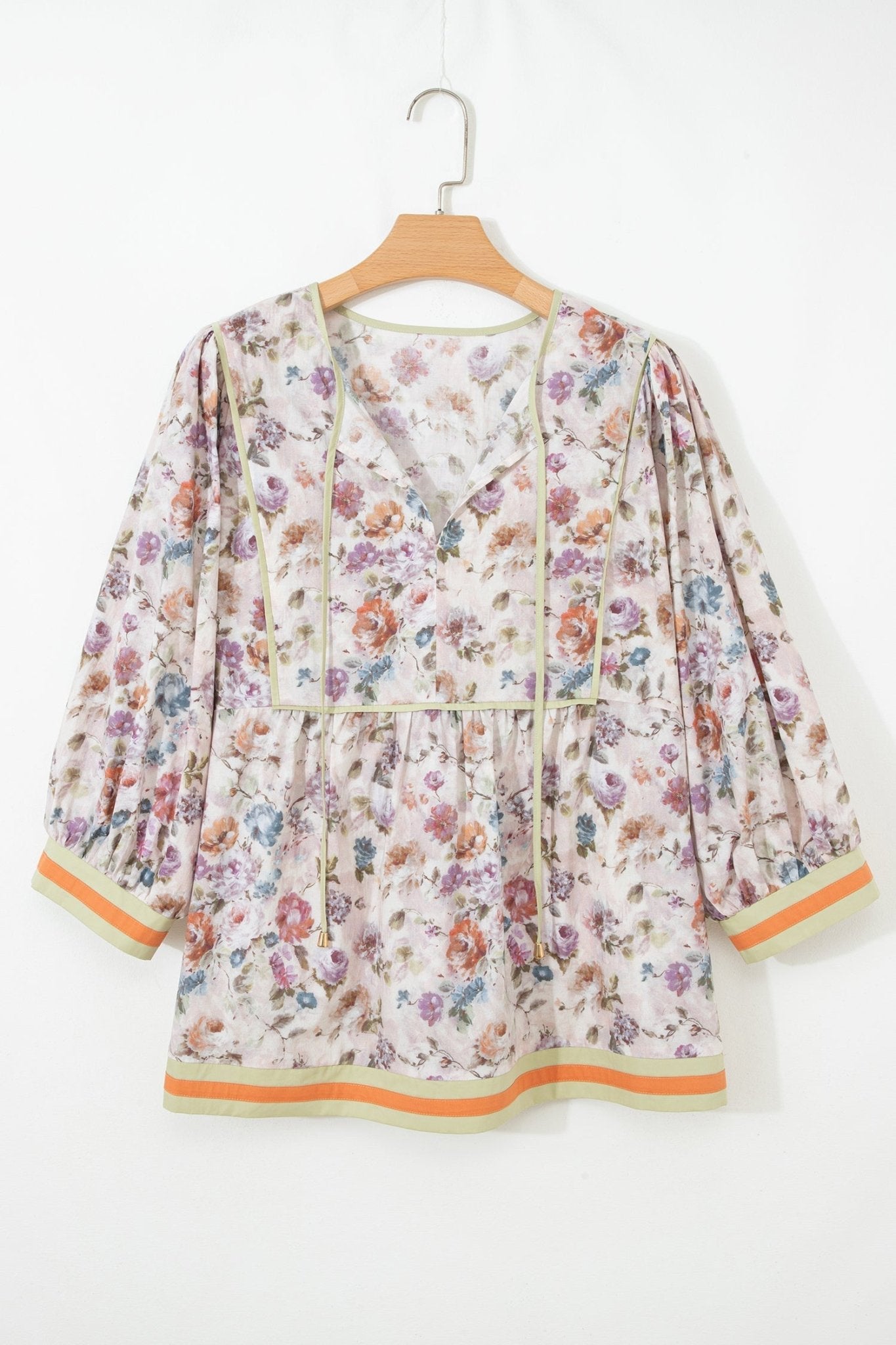Andi Striped Detail Babydoll PLUS Blouse - Hello Beautiful BoutiquePlus Size Blouses & ShirtsThreaded Pear