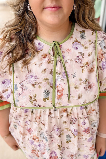 Andi Striped Detail Babydoll PLUS Blouse - Hello Beautiful BoutiquePlus Size Blouses & ShirtsThreaded Pear