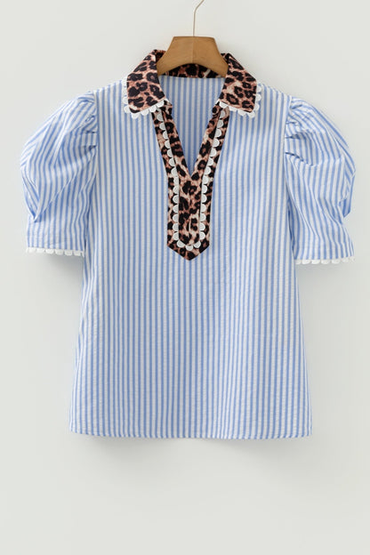 Andie Sleeve Patchwork Collar Blouse - Hello Beautiful BoutiqueBlouses & ShirtsThreaded Pear