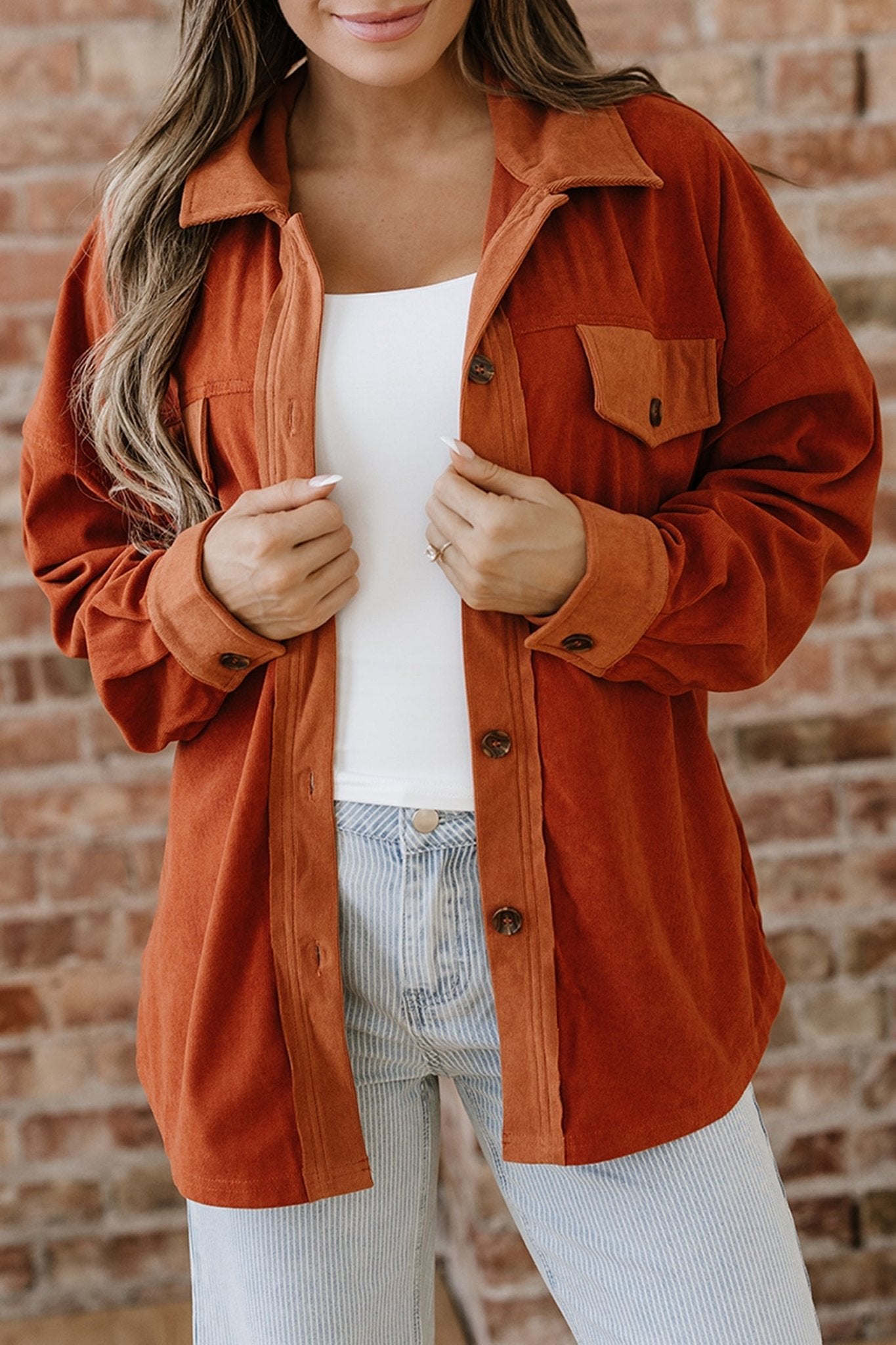 Andrea Drop Shoulder Casual Shacket - Hello Beautiful Boutique20% OFFThreaded Pear